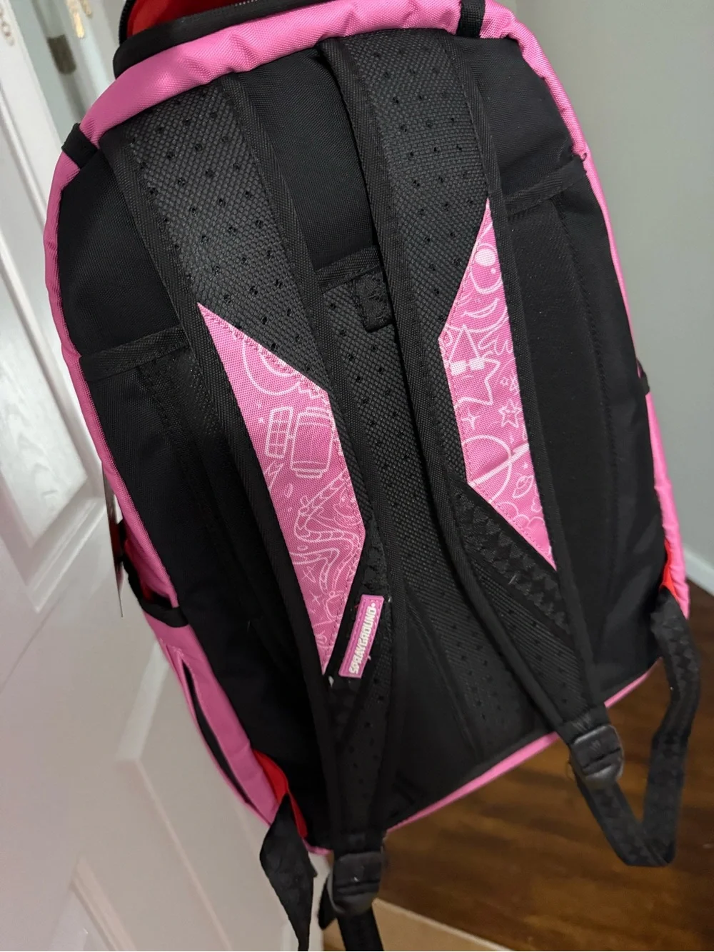 Sprayground Pink Graphic Crowned Character Backpack
